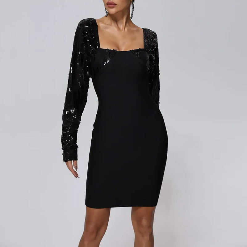 hongfeng specializes in making a gorgeous birthday dress with dazzling sequin details.